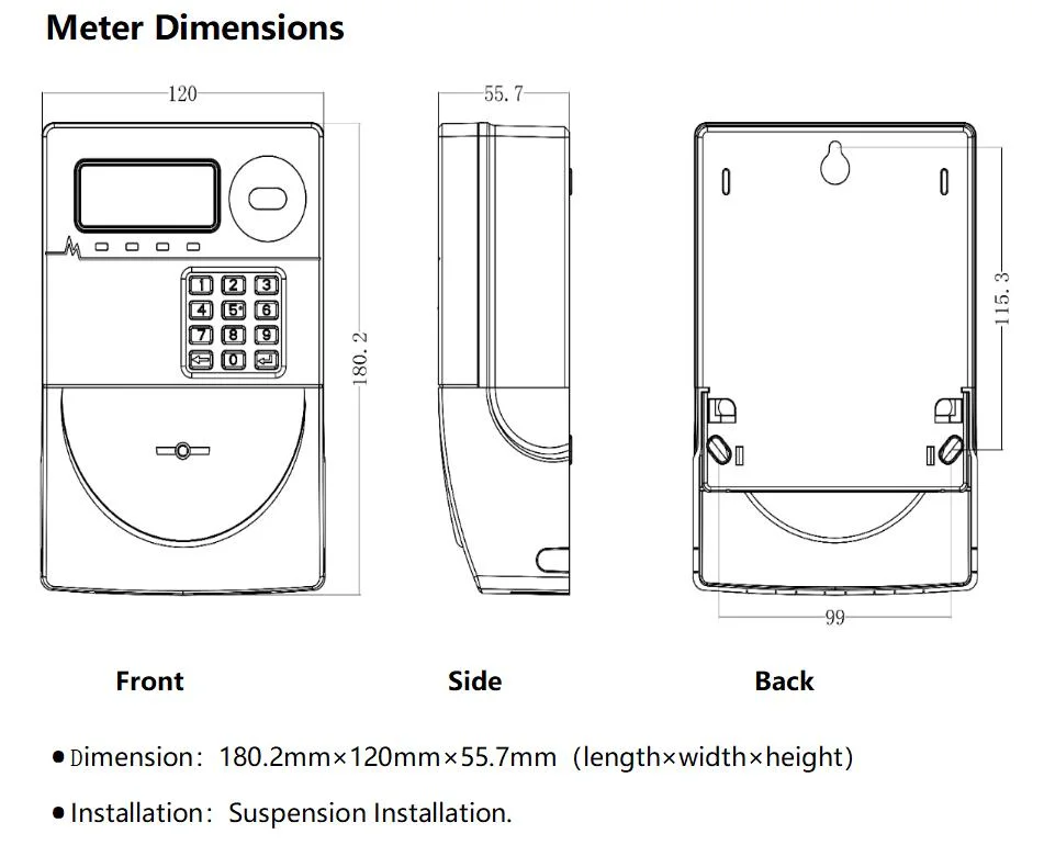 Single Phase Sts Keypad Prepayment Electric Meter